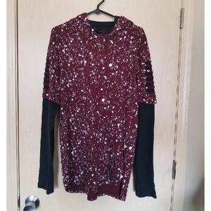 Red Switch brand paint speckled edgy sweatshirt